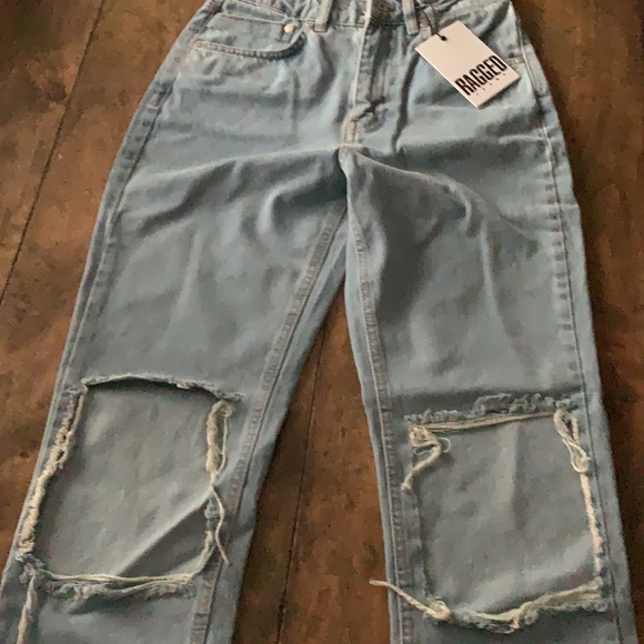 Ragged Priest Burner Cut-Out Mom Jeans - Picture 2 of 5